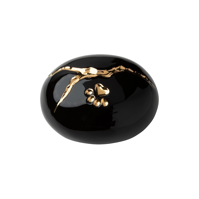 Kintsugi Nero e Oro - Urna in Ceramica per Animali