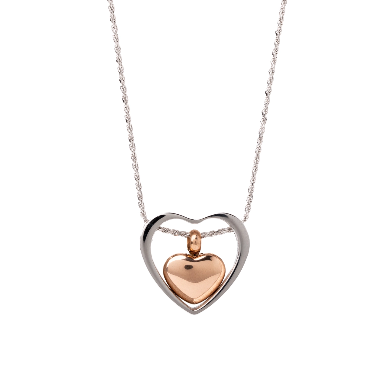 Sempre Or rose avec chaîne en argent - Collier pour cendres d’Animaux